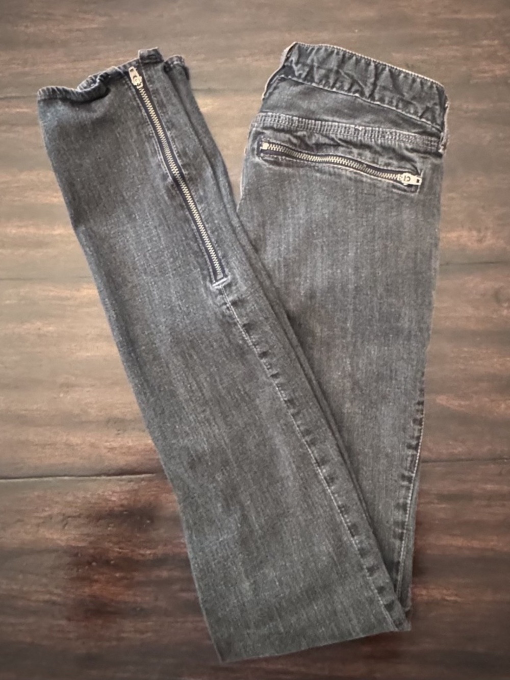 Rag & Bone Gray Ankle Zip Skinny Jeans Size 24 Cotton Lycra Made USA